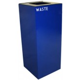 WITT GeoCube Square Recycling Receptacle w/ Square Opening - 36 gallon, Blue